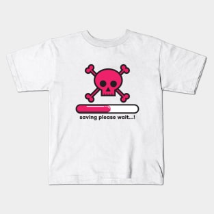 Saving please wait...! Pink Skull version Kids T-Shirt